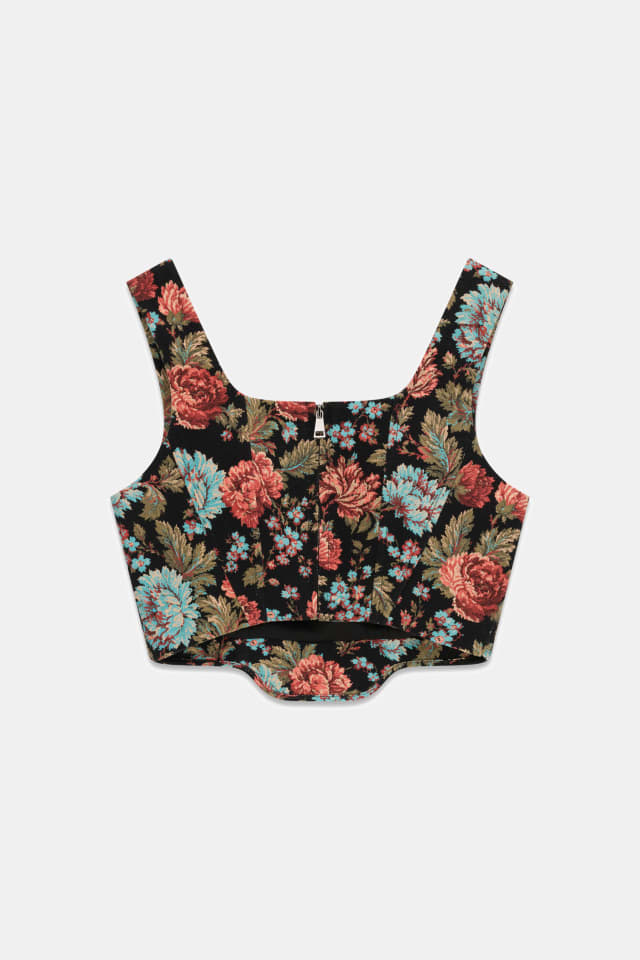 Top corset em jacquard