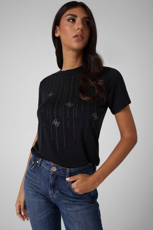 Camiseta con pedrería