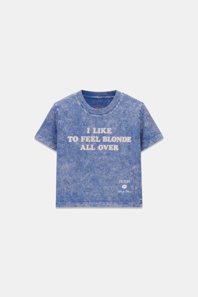 Camiseta corta con eslogan