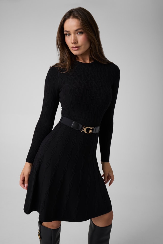 Vestido evasê de tricô