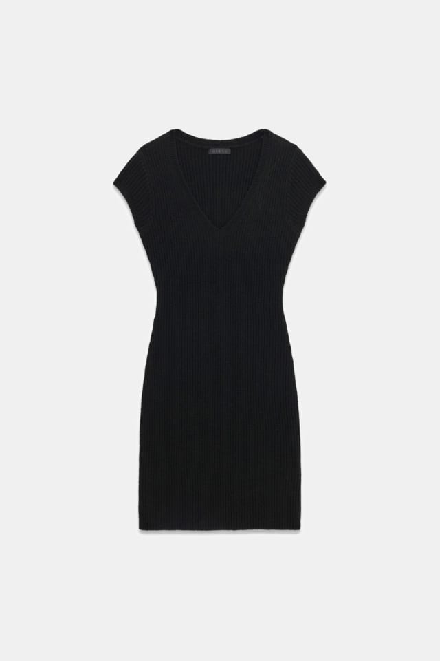 vestido curto de malha