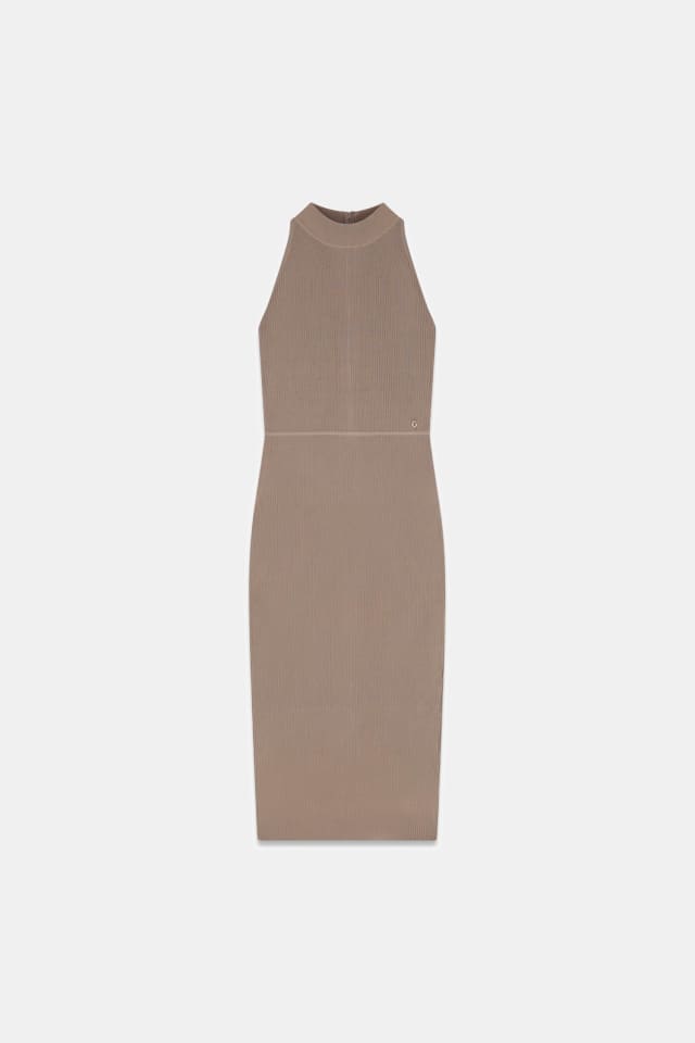 Midi com decote halter dress