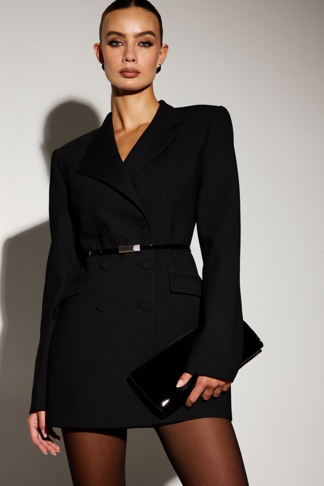 Vestido blazer de botonadura cruzada Leonie