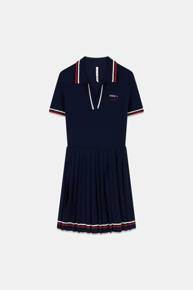 vestido curto de malha polo