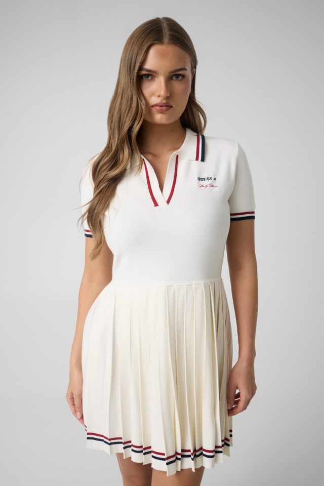 Miniabito in maglia con colletto polo