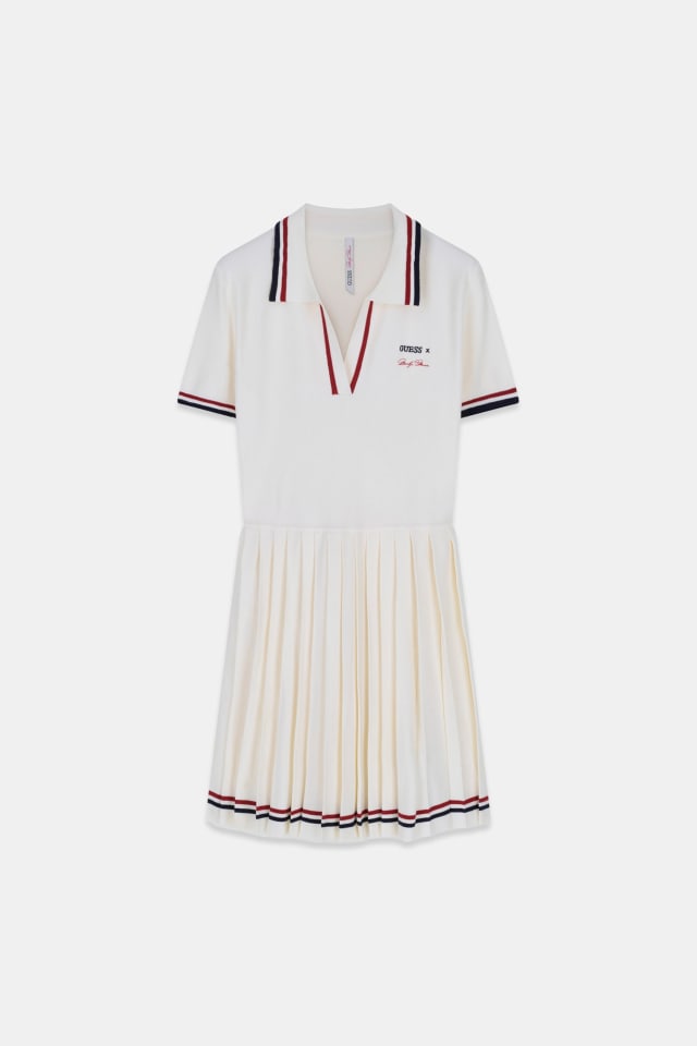 vestido curto de malha polo