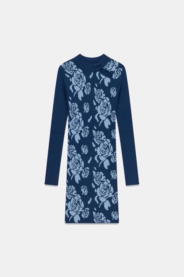 Vestido de malha jacquard