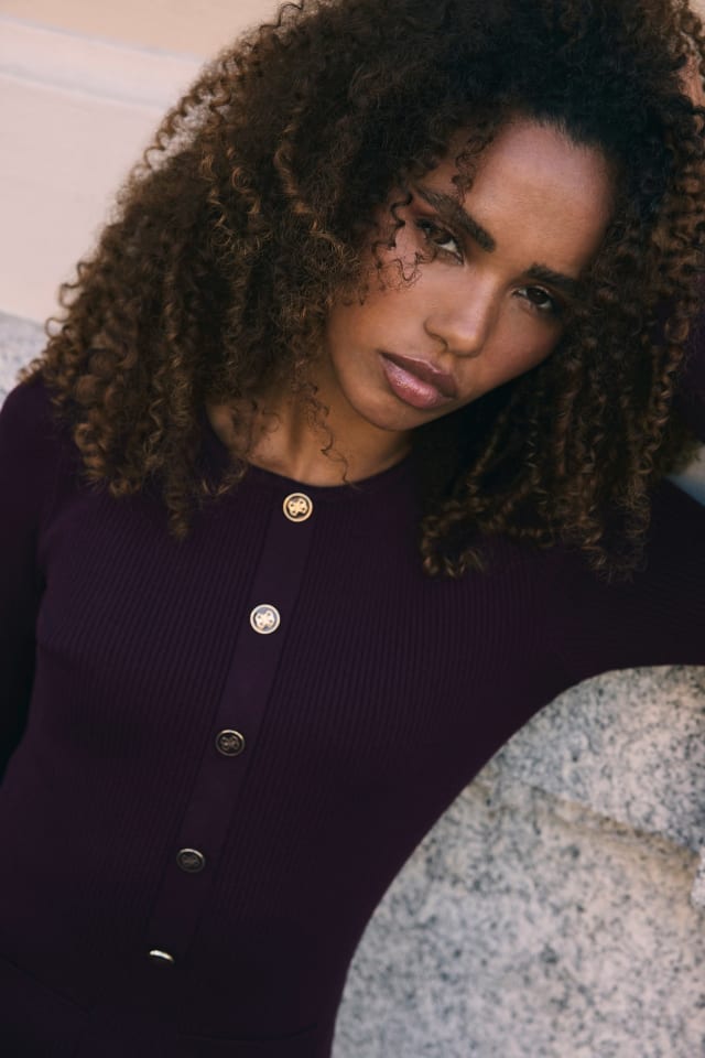 Robe pull côtelée