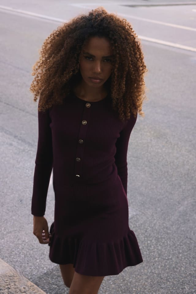 Robe pull côtelée
