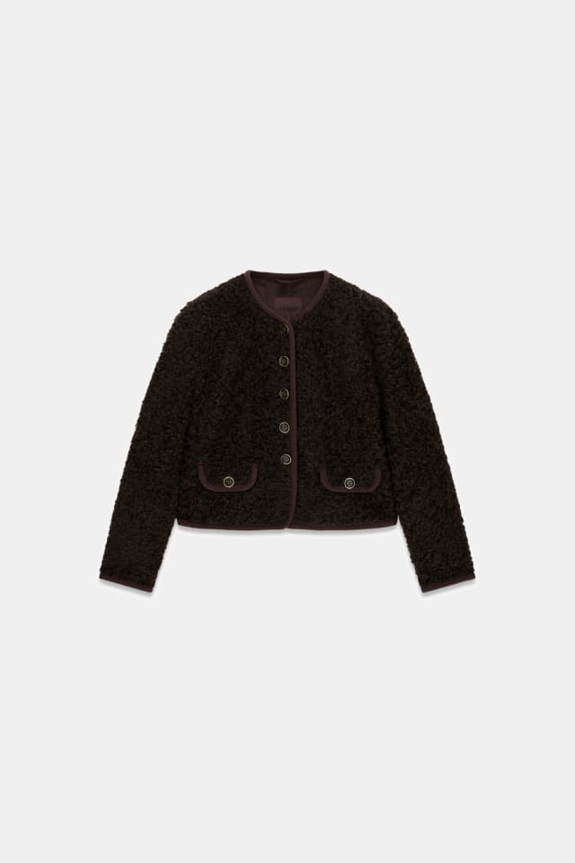 Chaqueta abotonada de imitación de borrego