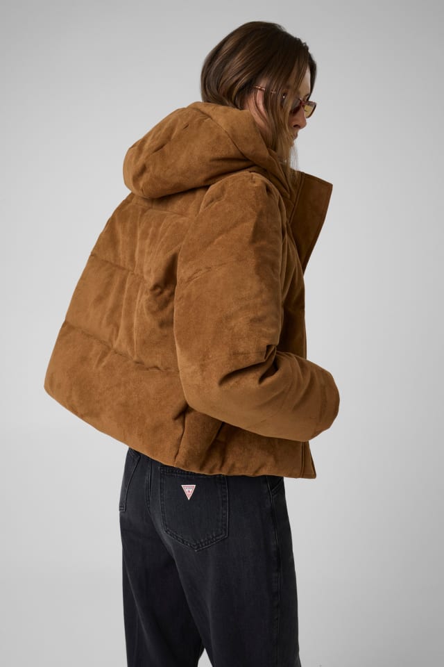 Chaqueta acolchada ante de imitación de ante