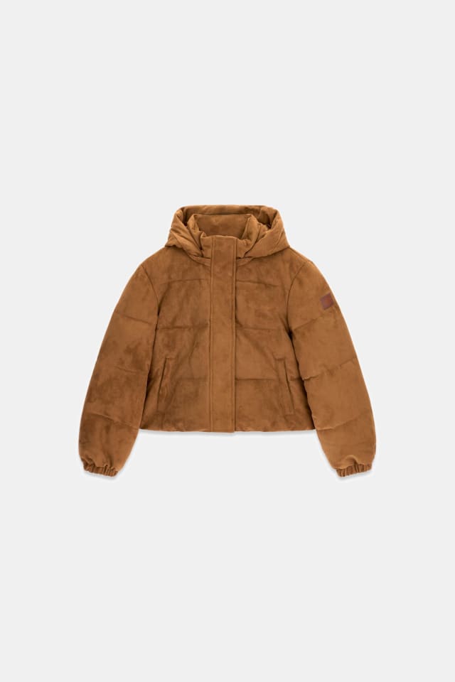 Chaqueta acolchada ante de imitación de ante