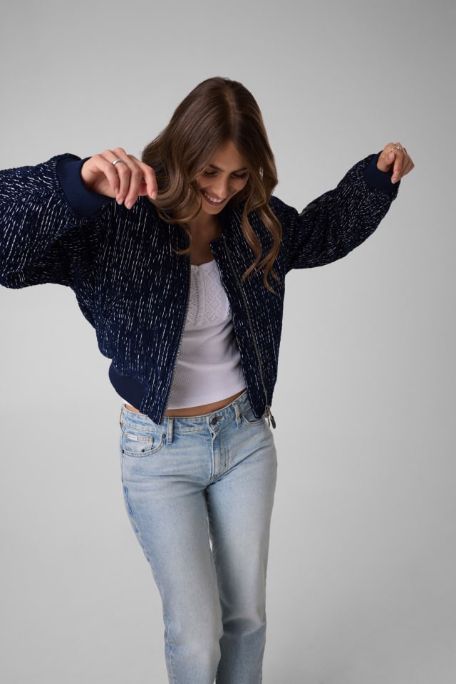 Chaqueta bomber texturizada