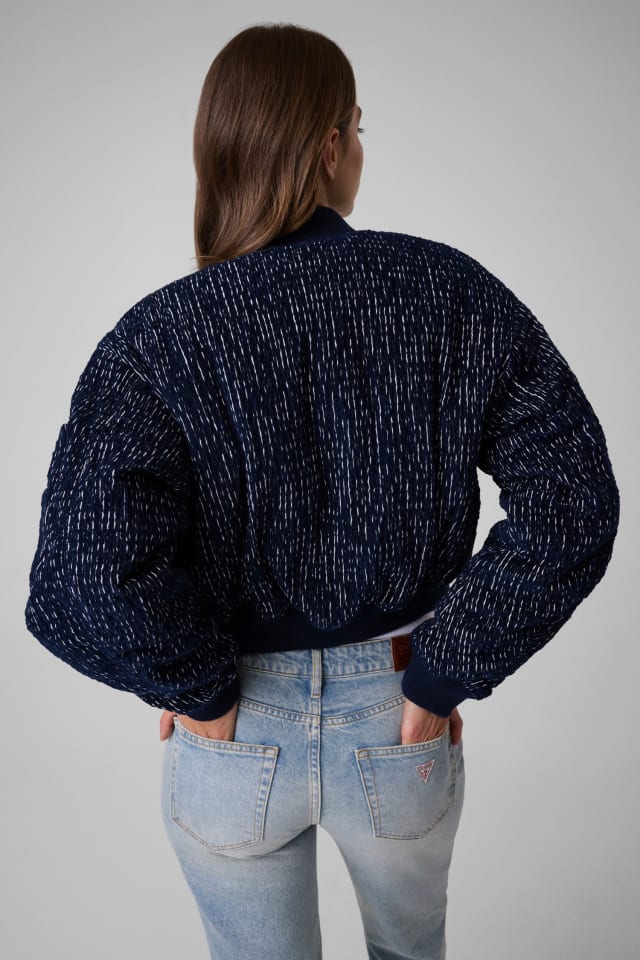 Jaqueta bomber texturizada