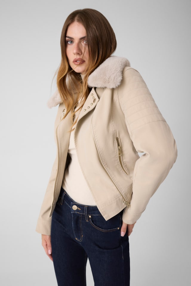 Chaqueta biker de cuero sintético