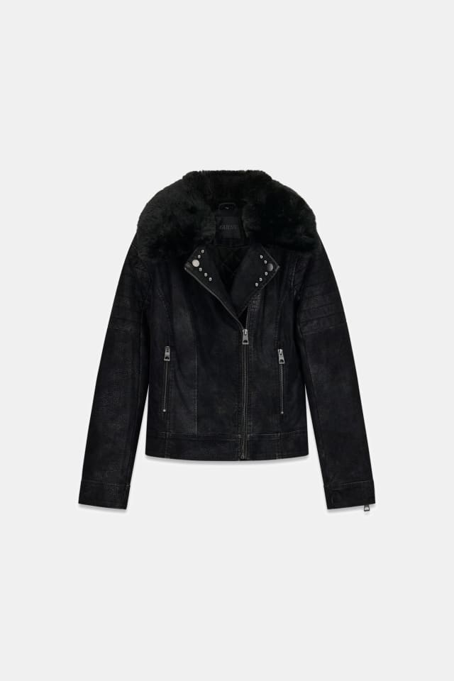 Bikerjacke aus Kunstleder