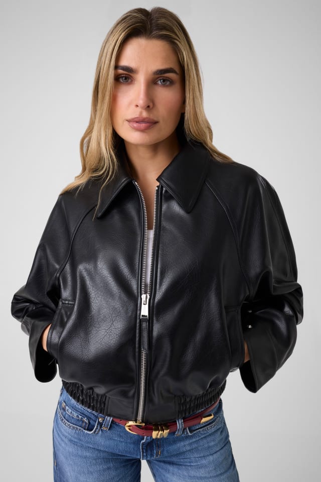 Chaqueta de cuero sintético