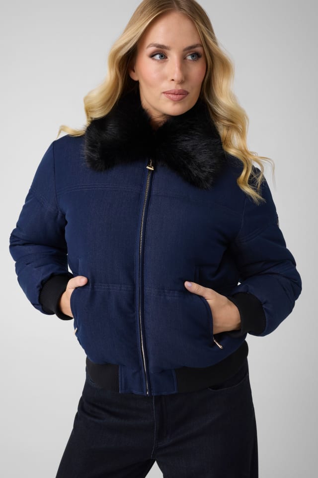 Chaqueta acolchada de imitación de Denim