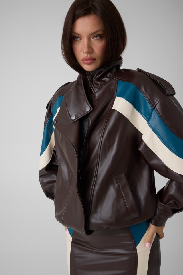 Chaqueta de cuero sintético