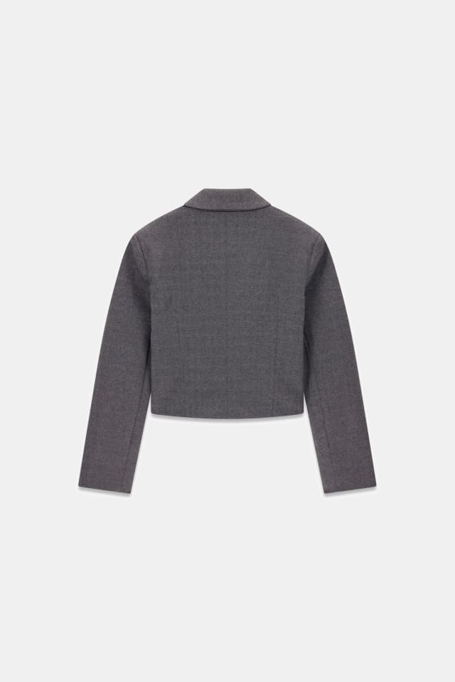 Blazer cropped de abotoamento duplo