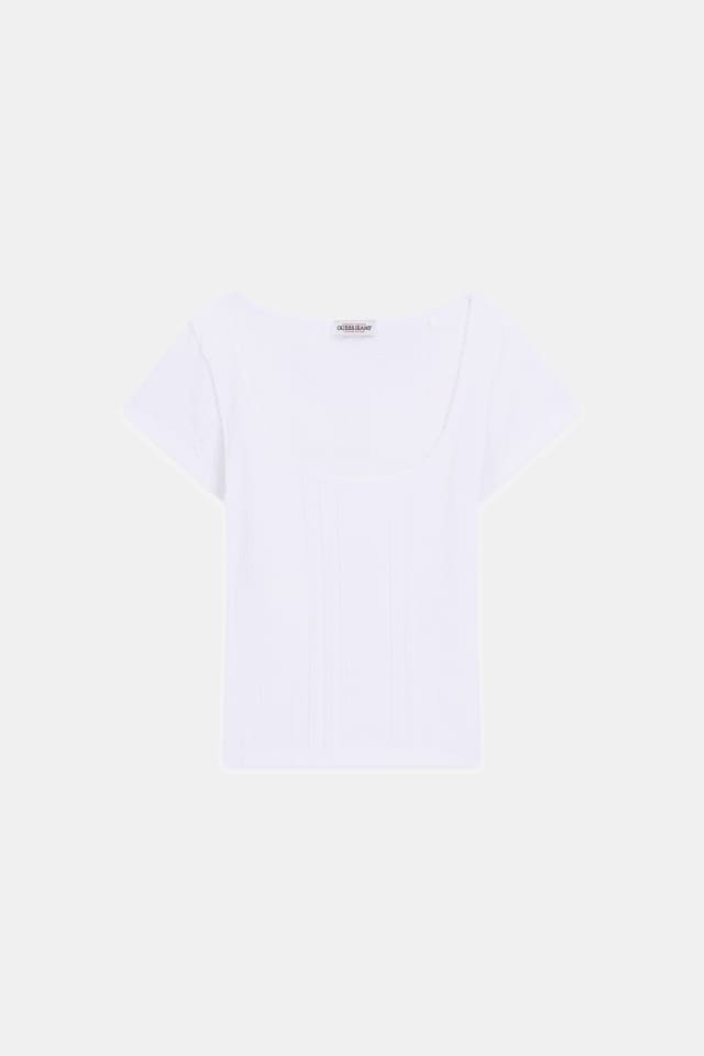 Blusa de gola redonda elástica