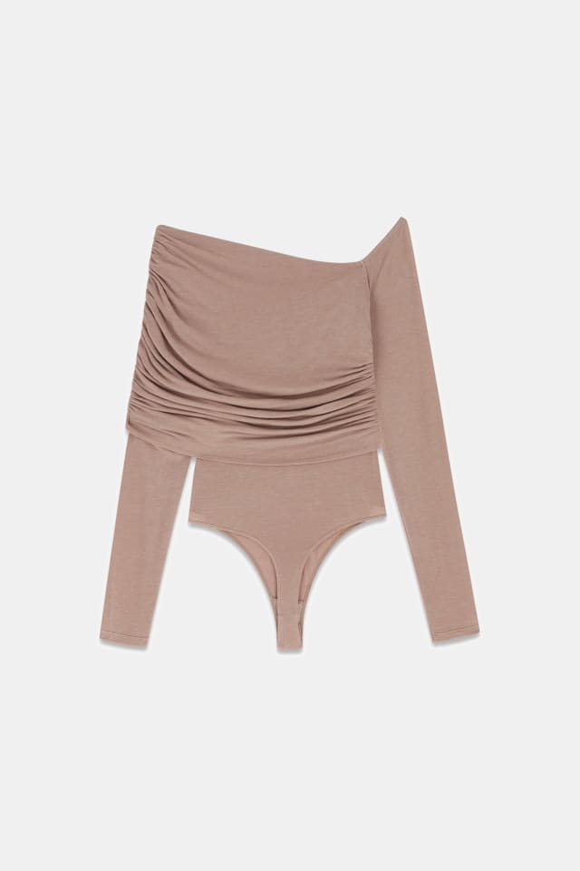 Body drapeado assimétrico Leonie