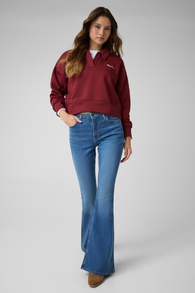 Sweatshirt mit halbem Reißverschluss