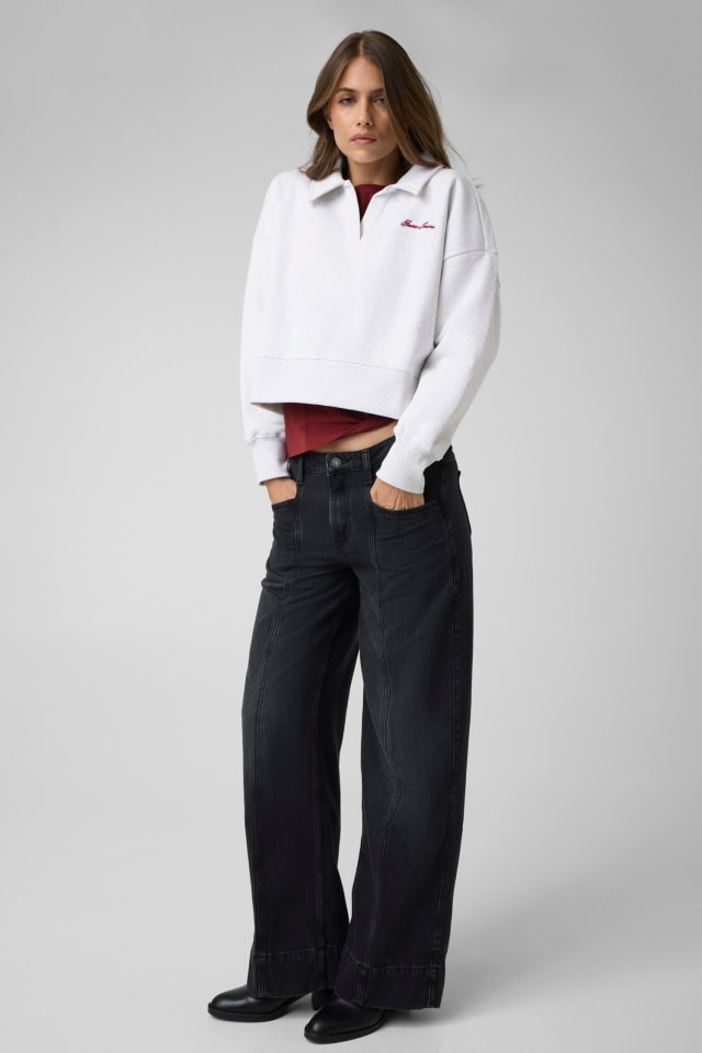 Sweatshirt mit halbem Reißverschluss