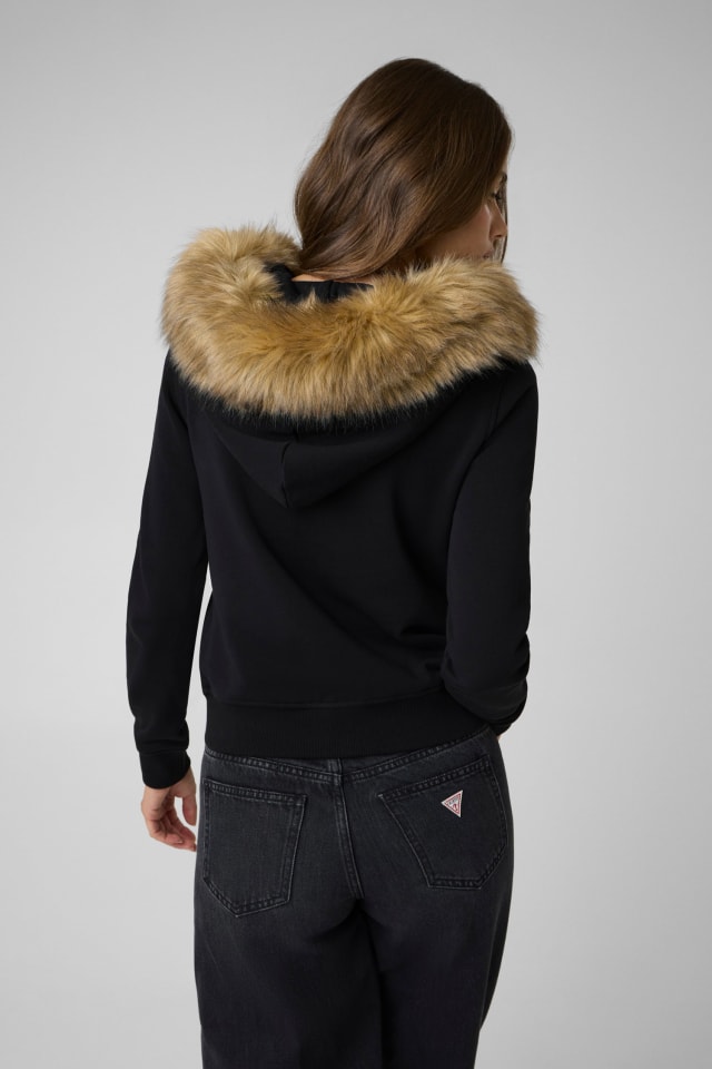 Schmal geschnittenes Pelz-Sweatshirt