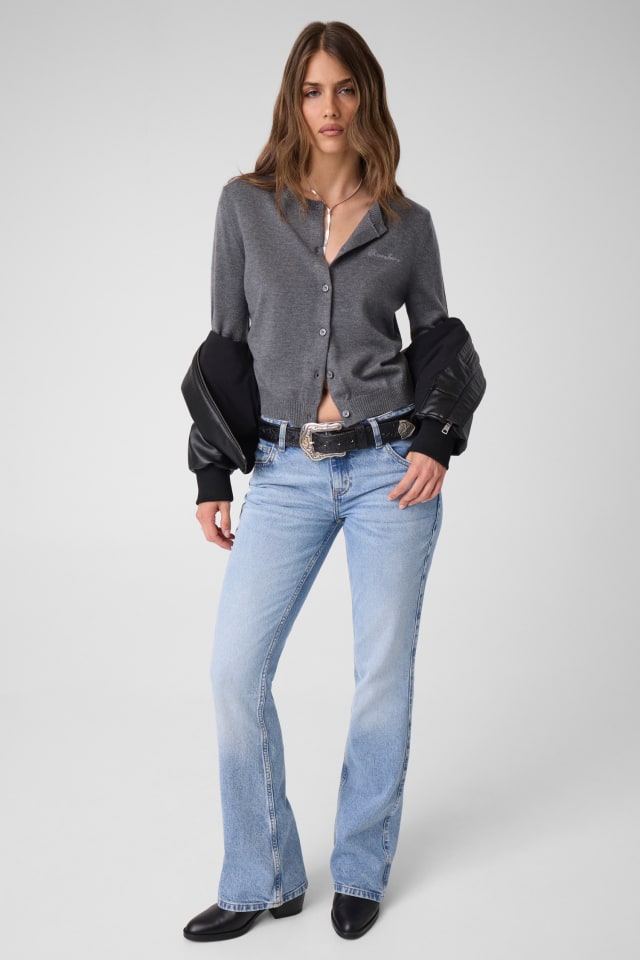 Strickjacke aus Wollmischgewebe