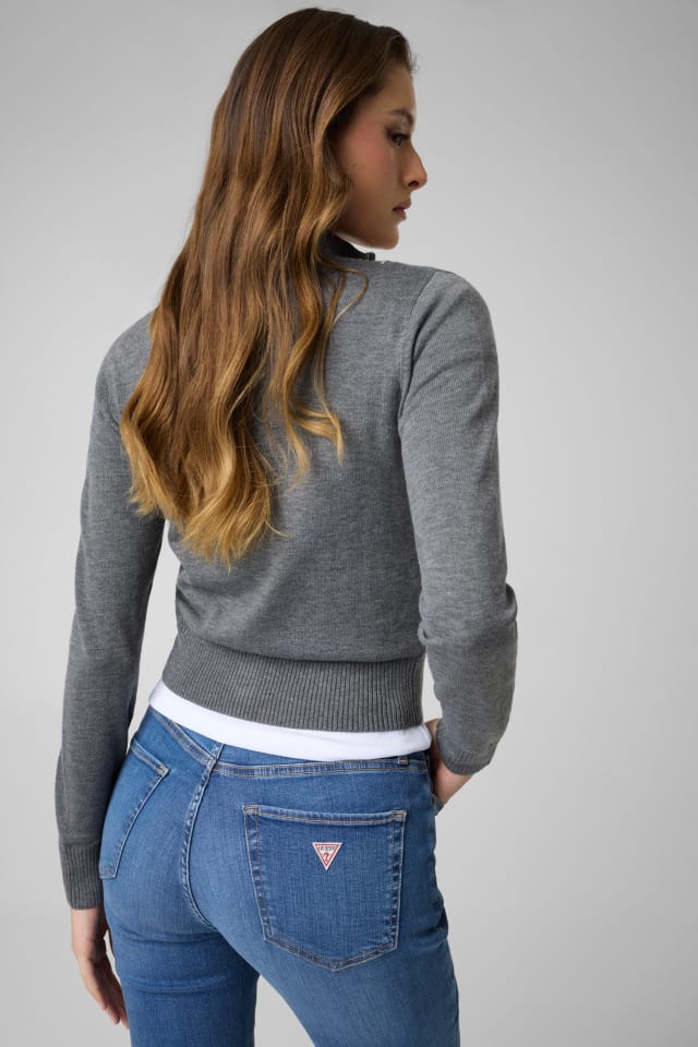 Intarsienpullover mit Reißverschluss