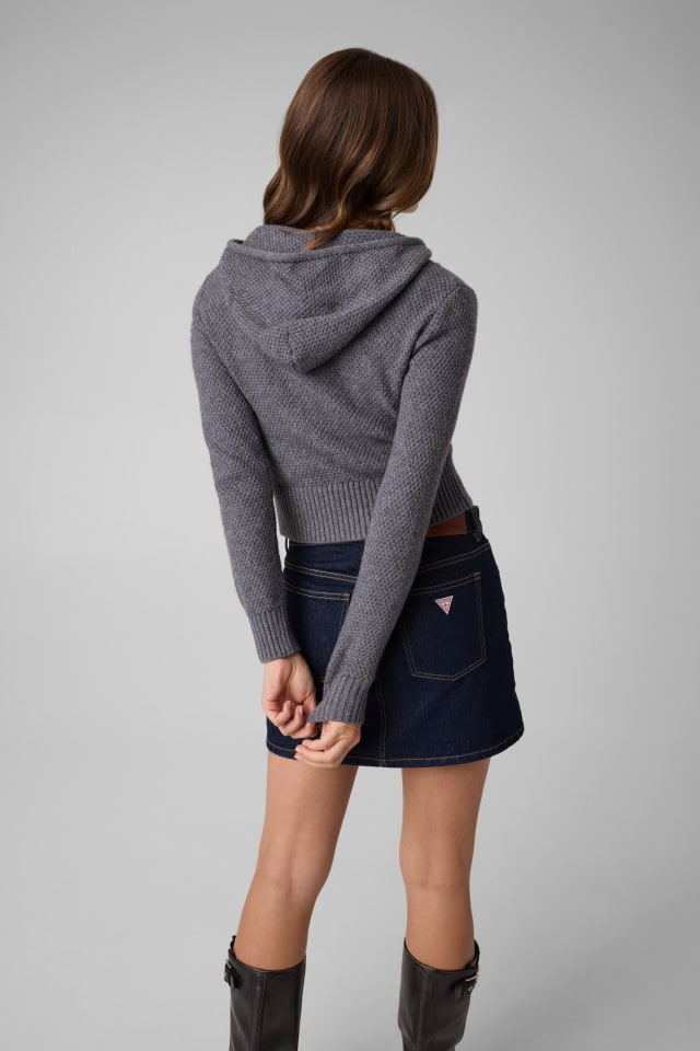 Pull zippé en laine mélangée