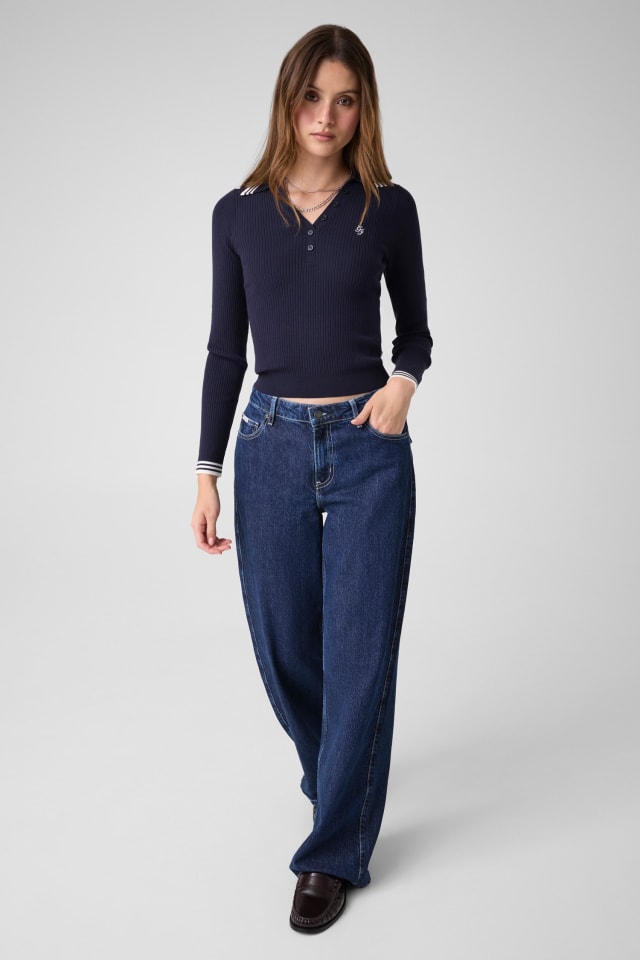 Bestickter Polopullover