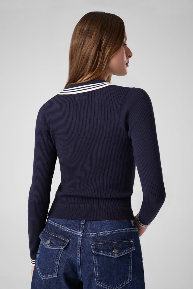 Bestickter Polopullover