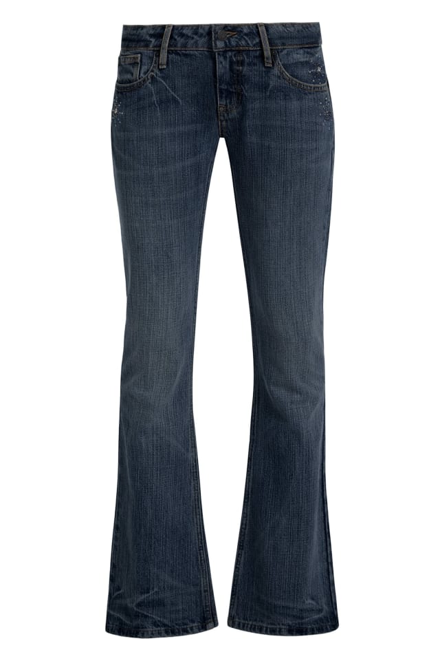 Jeans de cintura baixa flare