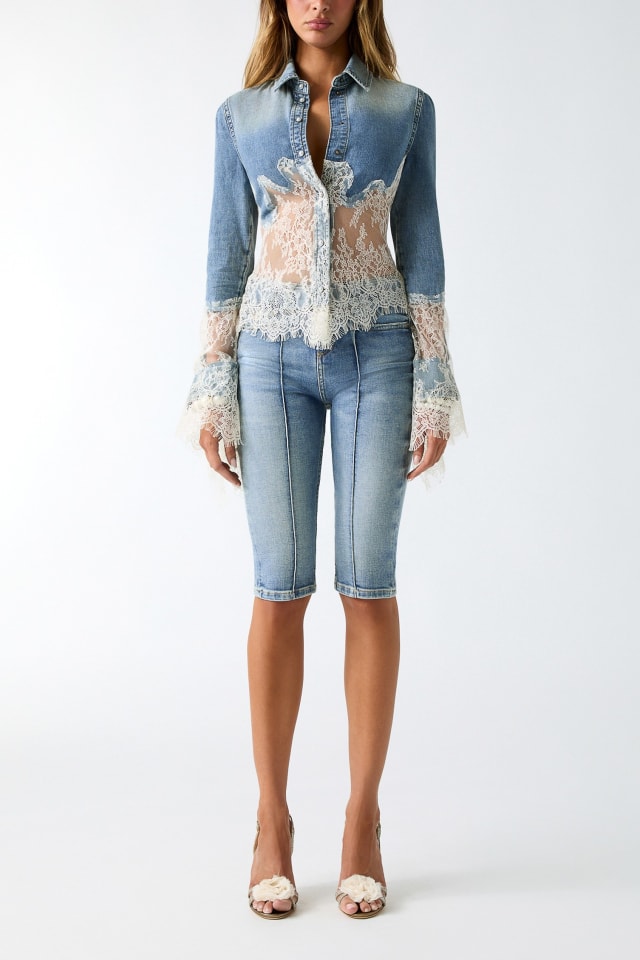 Capri-jeans met riem