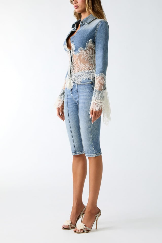 Capri-jeans met riem