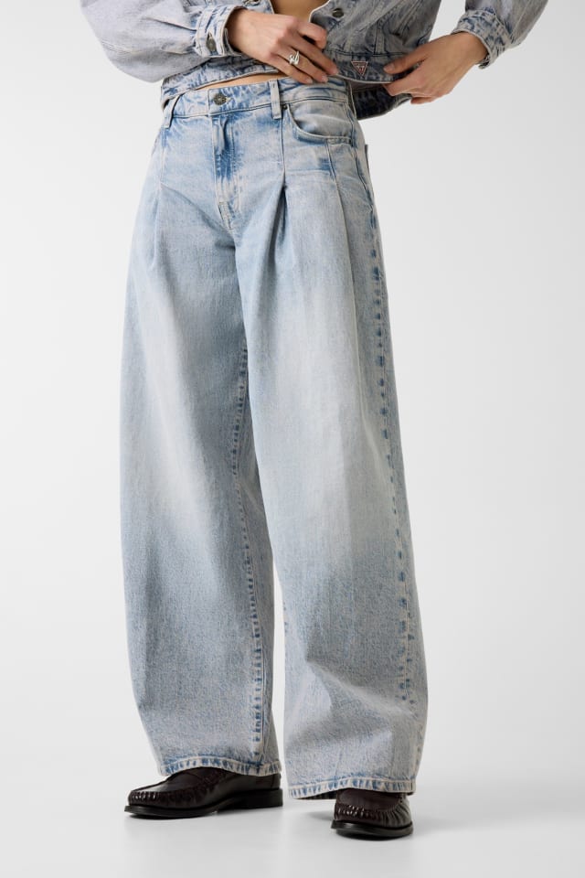 G12 Jeans de perna larga plissada extra larga