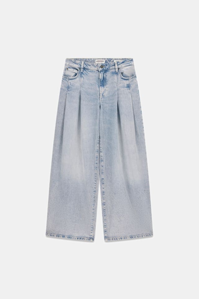 G12 Jeans de perna larga plissada extra larga
