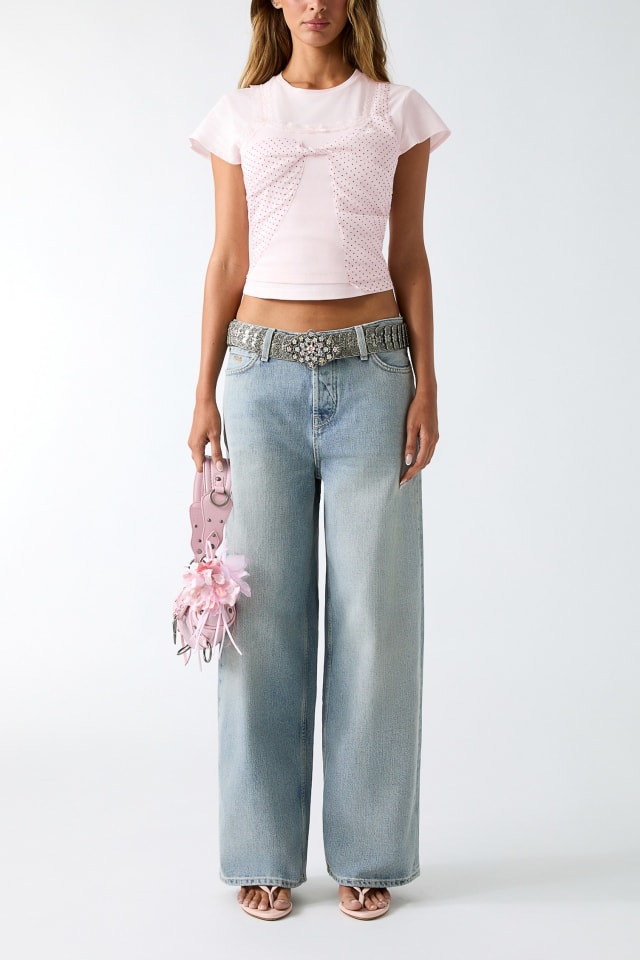 Jeans met mid-rise en losse pasvorm