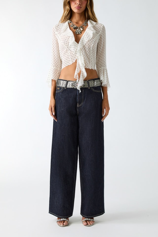 Jeans met mid-rise en losse pasvorm