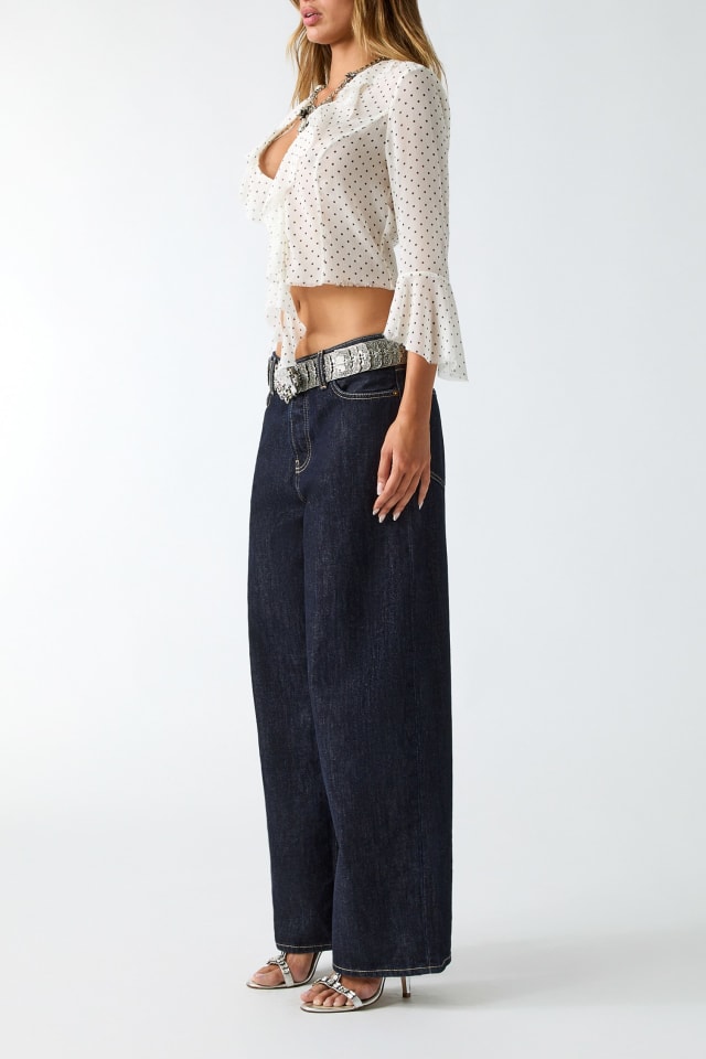 Jeans met mid-rise en losse pasvorm