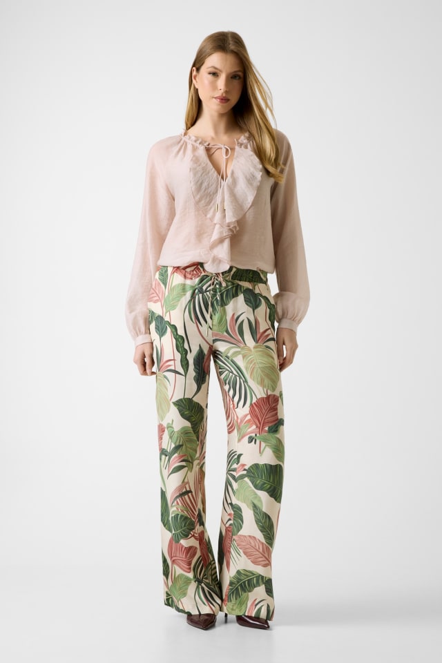 Twill flare-leg joggers