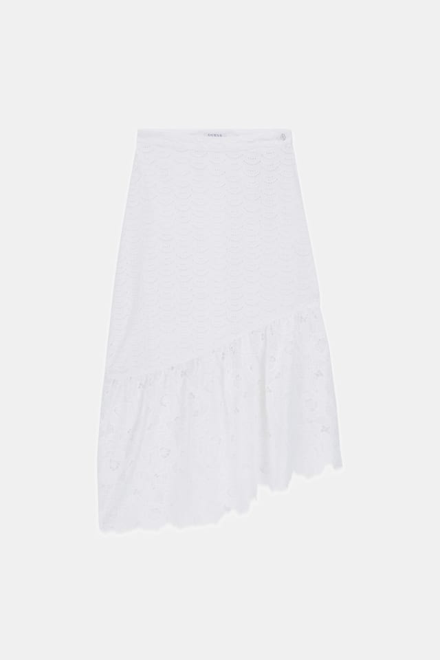 Falda midi con ojales