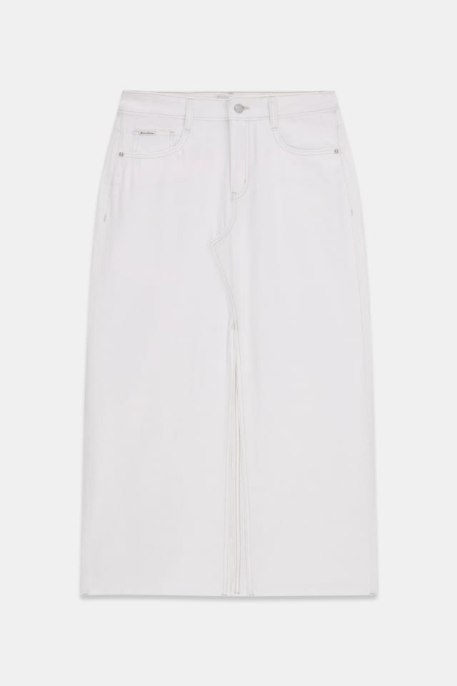 Saia midi de denim