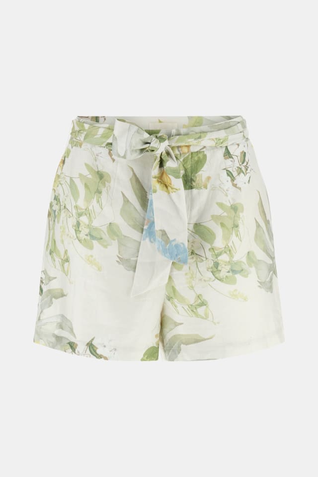 Pantalones cortos estampado de mezcla de lino