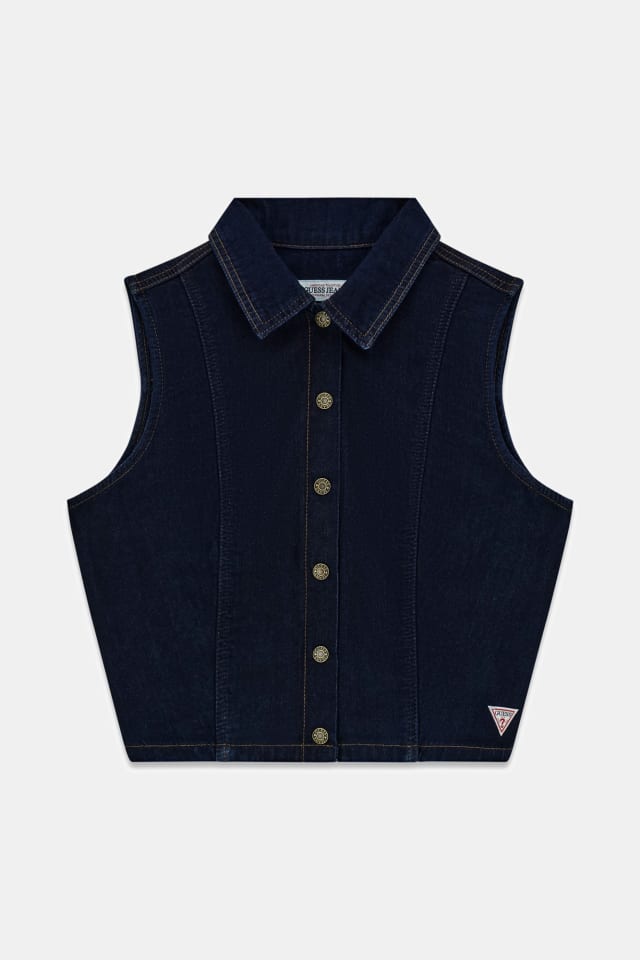 Camisa cropped de denim