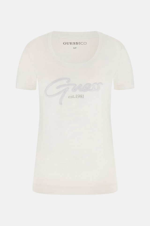 Camiseta con logo bordado