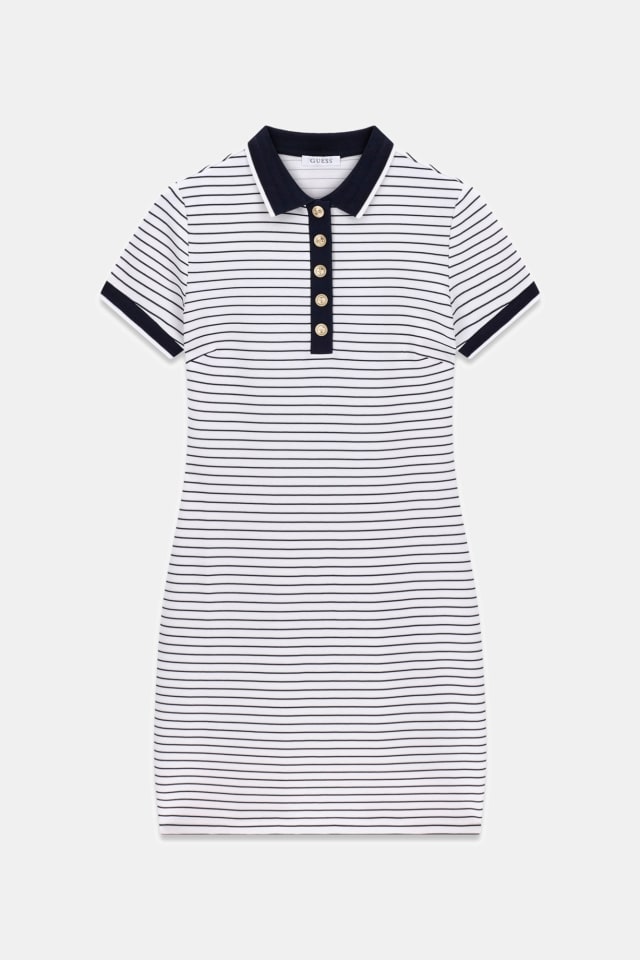 Polo listrado dress