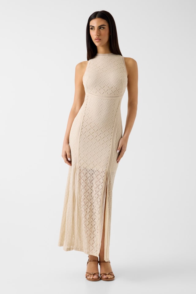 Vestido largo calado